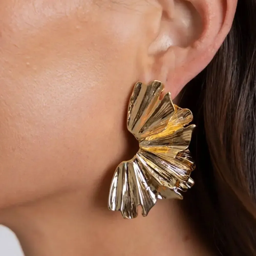 retro leaf earrings A253